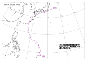 日本付近 24時間予想天気図 台風6号チャンミーの影響確認